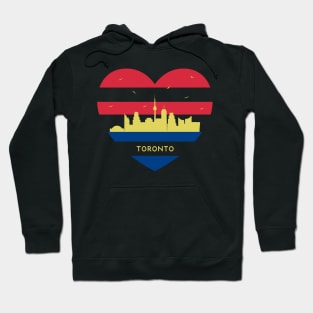 Canada Skyline cityscape Heart Shape Birds Flying Toronto Hoodie